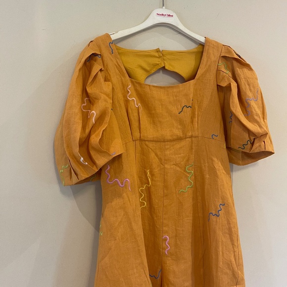 ALEMAIS Sundance embroidered puff-sleeve playsuit AU10/S - Picture 7 of 11